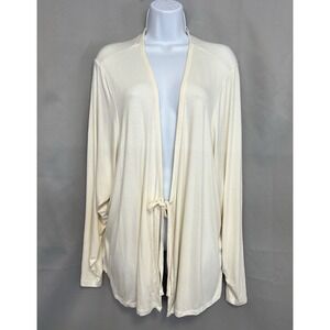 TORRID Ivory Super Soft Plush Open Drape Front  Cardigan Knit Sz 5X New‎